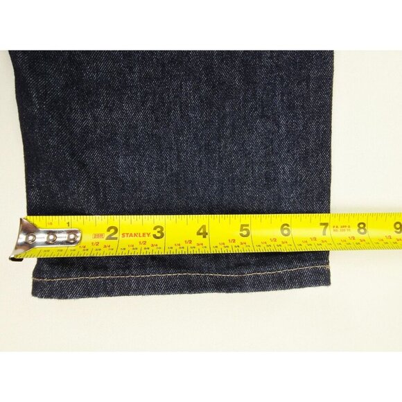 Uniqlo Size 28X27 Womens Slim Straight Mid Rise Kaihara Fabric Blue Denim Jeans - Picture 4 of 12